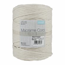 Load image into Gallery viewer, Macrame cord 100mtrs x 4mm Natural
