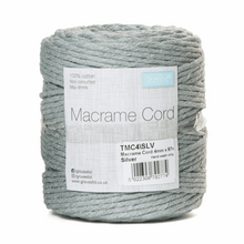 Load image into Gallery viewer, Macrame cord 87mtrs x 4mm Silver