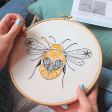 Load image into Gallery viewer, Bee hoop embroidery kit