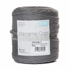 Macrame cord 87mtrs x 4mm Slate