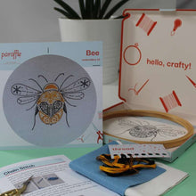 Load image into Gallery viewer, Bee hoop embroidery kit