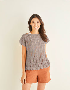 Sirdar Cotton DK - Short sleeved top crochet pattern