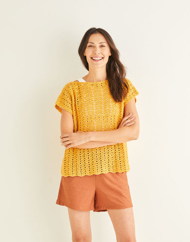 Sirdar Cotton DK - Short sleeved top crochet pattern
