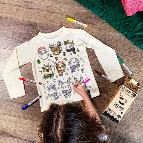 Happy Christmas colour your own t-shirt
