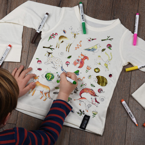 Woodland Friends colour your own t-shirt