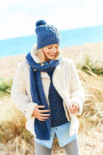 Load image into Gallery viewer, Ladies cable jumper, hat and scarf Aran Pattern
