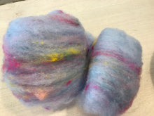 Load image into Gallery viewer, Carded Hand mixed fairy coloured sliver wool for felting