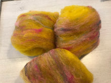 Load image into Gallery viewer, Carded Hand mixed fairy coloured sliver wool for felting