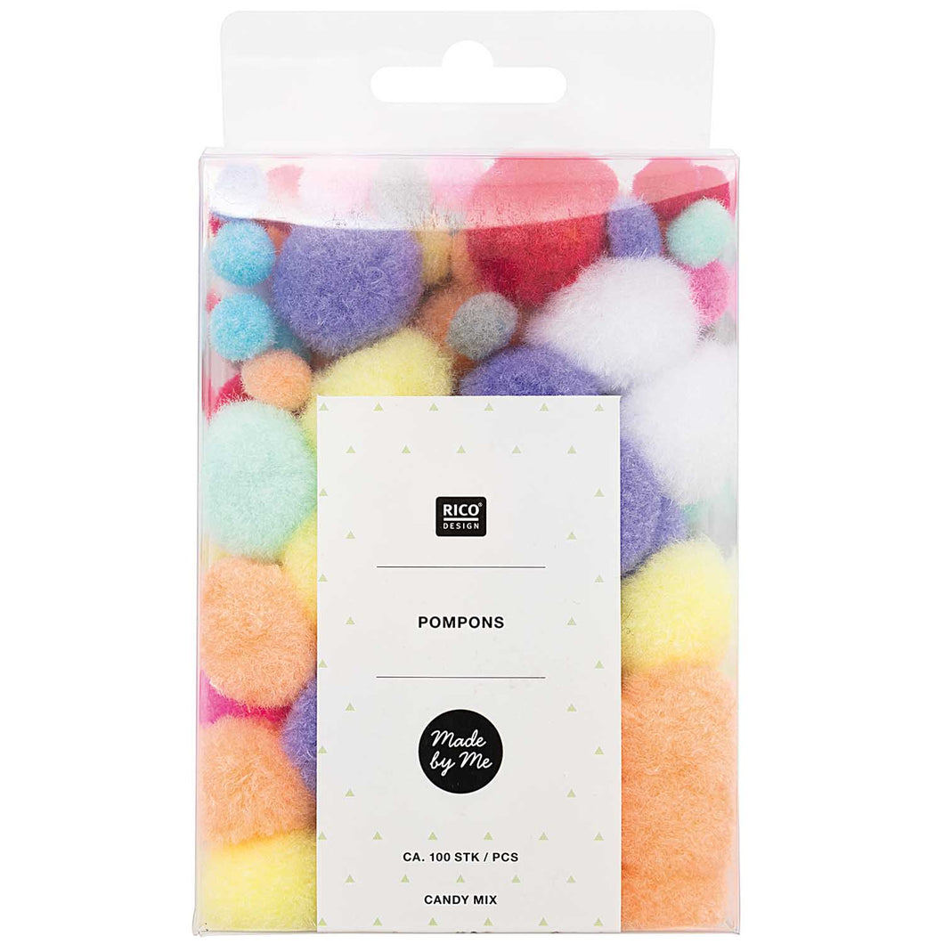 Yarn pompom set - candy mix