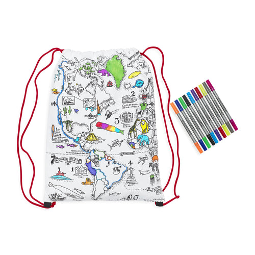 Colour & Learn World Map Backpack