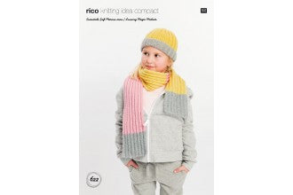 Child’s Hat and Scarf in Rico Essentials Soft Merino Aran/ Luxury magic mohair pattern