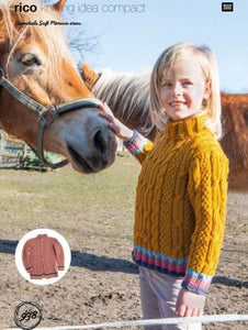 Child’s Cable Sweater & Cardigan in Rico’s Essentials Soft Merino Pattern