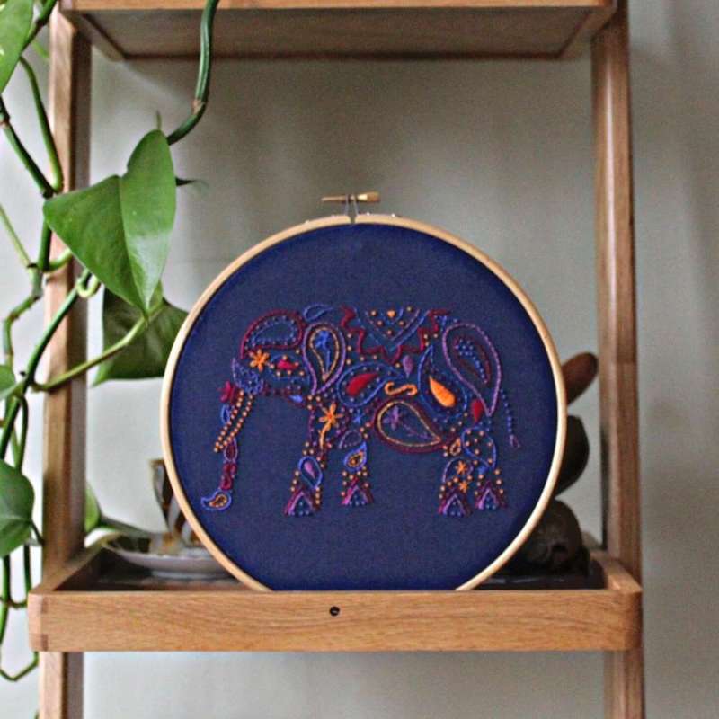 Elephant embroidery kit